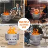 Stainless Steel Fire Pit - Smokeless Portable Design Woodpellet Firepits 6