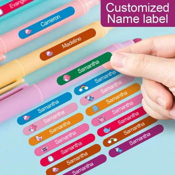Etichette impermeabili personalizzate personalizzate per attrezzature scolastiche per bambini - Adesivi con nome per bottiglie, scatole per il pranzo e articoli di cancelleria