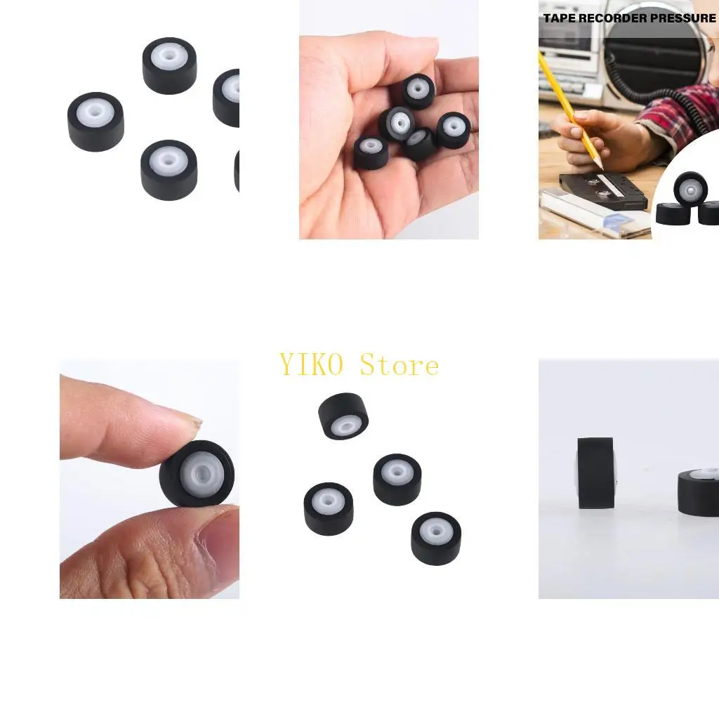 K32C 5PCS 카세트 테이프 레코더 핀치 롤러 휠 고무 압력 레코더 벨트 풀..
