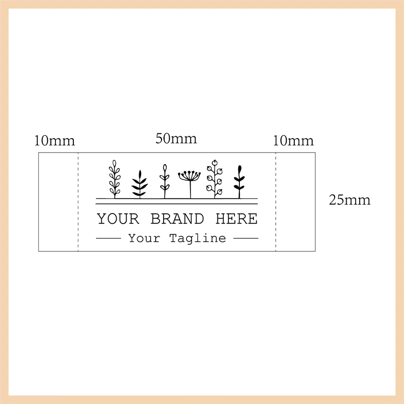 Personalized Twill Labels Clothes Sewing Accessories Fabric Label Folding Labels Xw5562 25x70mm