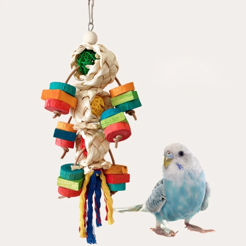 

H7EA Interactively Bird Molar Toy Promotes Beak Maintenance and Provide Funny Hangable Toy for Indoor Cage Bird Beak Grinding