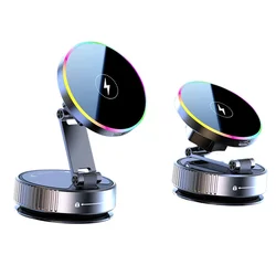 Cooling Wireless Charger Car Mount with RGB Breathing Light and Magnetic Suction Bracket (K5 720 degree)