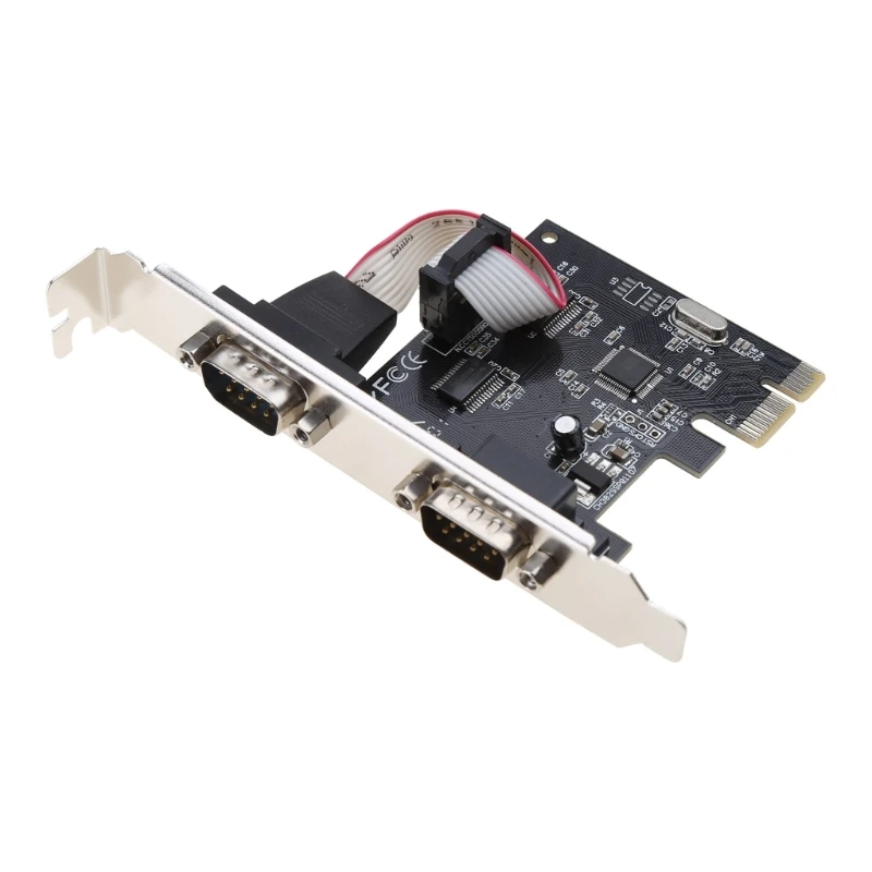

PCIE to Two Serial Port DB9 Card RS232 COM Port PCIE PCI for Express Expansion Adapter Card