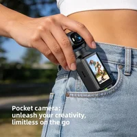 4K Handheld Gimbal Action Camera HD 180° Rotatable Lens Anti-shake Pocket Vlog Camera with Fill Light for Outdoor Sports 4