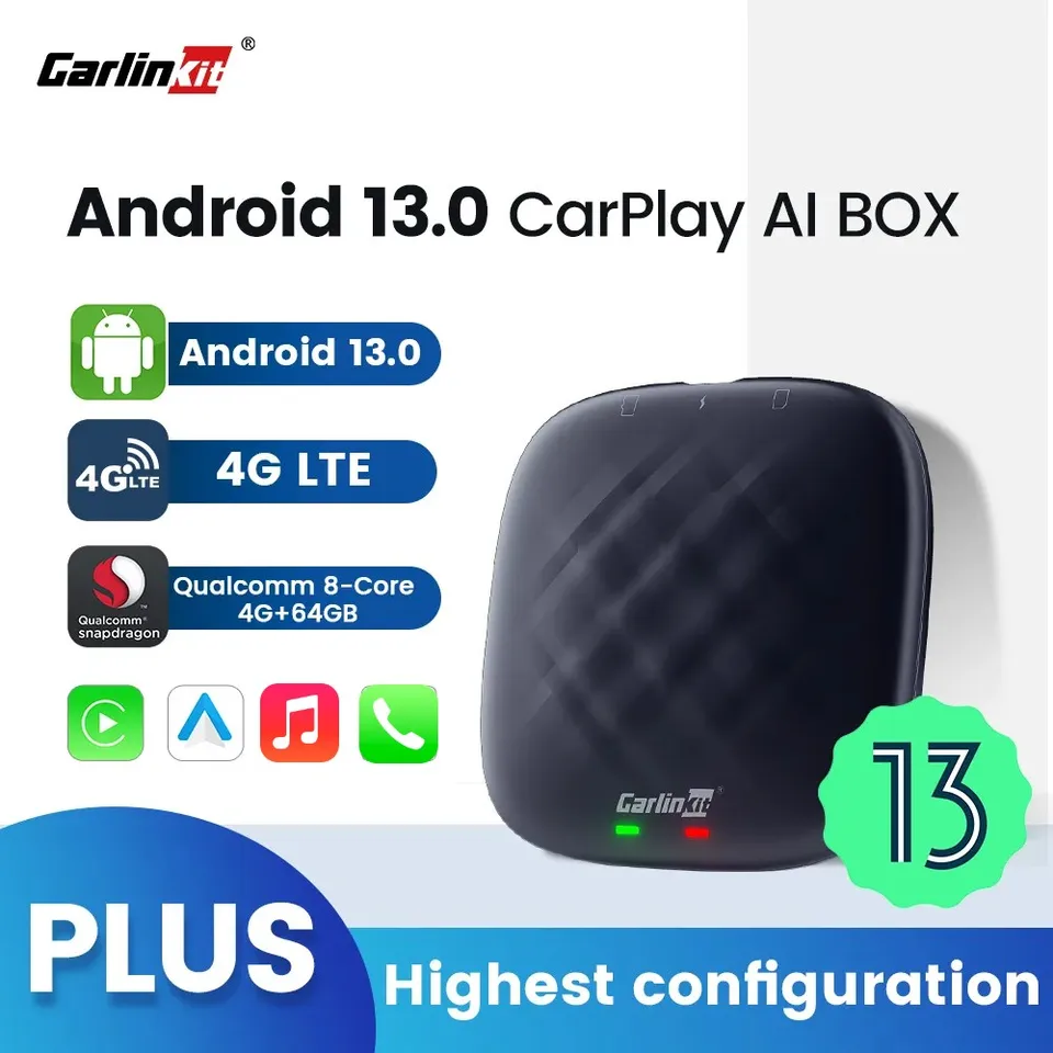 Carlinkit Plus CarPlay Ai Box Android 13 QCM6125 Wireless CarPlay Android  Auto For Audi Benz Mazda Toyota 4G LTE 4GB+64G - AliExpress