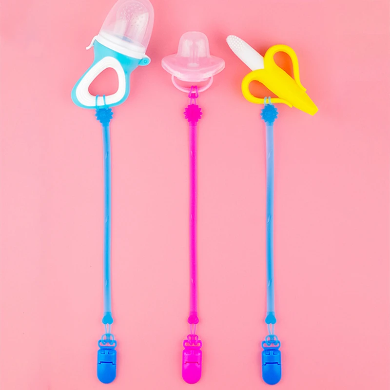 Safety Silicone Baby Infant Toddler Dummy Pacifier Soft Soother Nipple Clip Chain Holder Strap