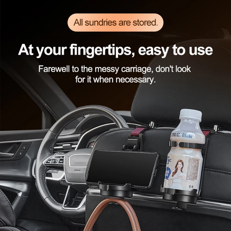 Baby Cup Holder Interior Car Seat Back Cup Bracket For Rear Seat Kids Watching Movie Drink Holder Hanging Hooks for Toys Snacks