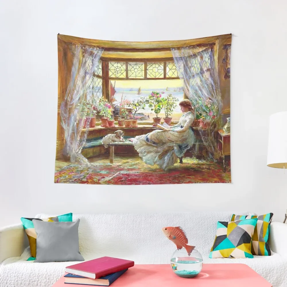 

Reading by the window - Charles james lewis Tapestry Art Mural Wall Coverings Room Decorations Aesthetic Tapestry