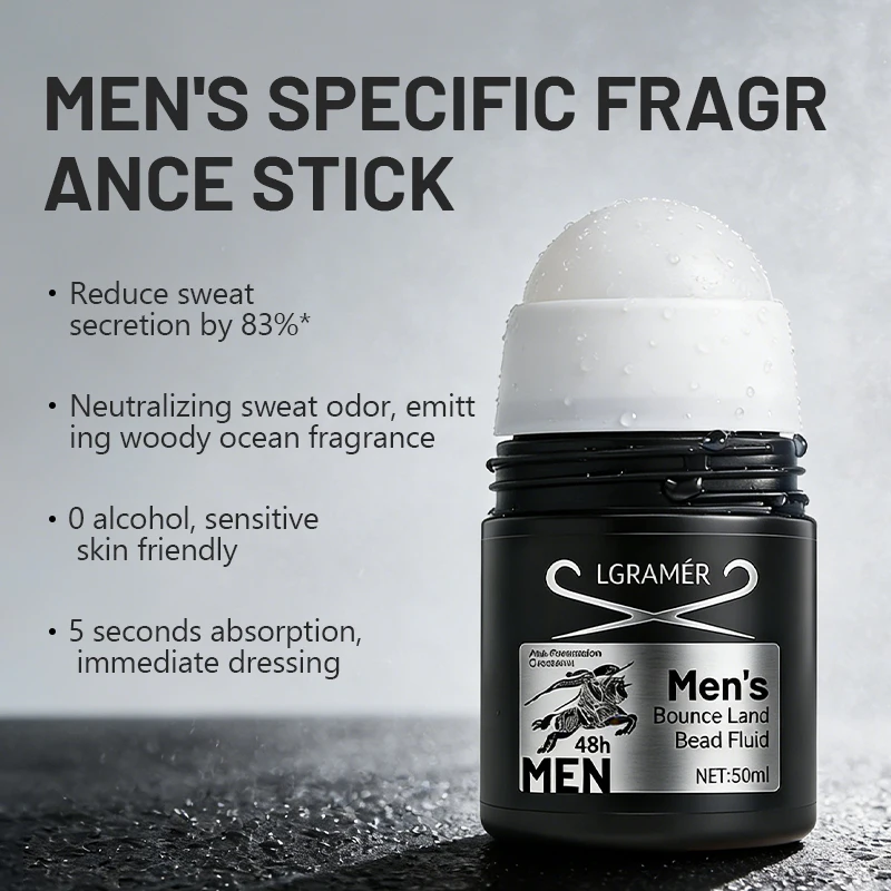 Long Lasting Roll-on Deodorant Stick For Men Cooling Aroma Perfume_voghion.com