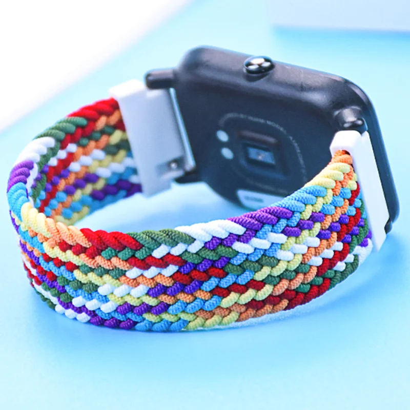 20-22Mm Pleciona Pętla Solo Dla Amazfit Gts/4/3/2/2E/2Mini Gtr 4/3 Pro/Gtr 2/2E/Stratos 2/3 Bransoletka Zegarek Amazfit Bip 3 Pro Pasek