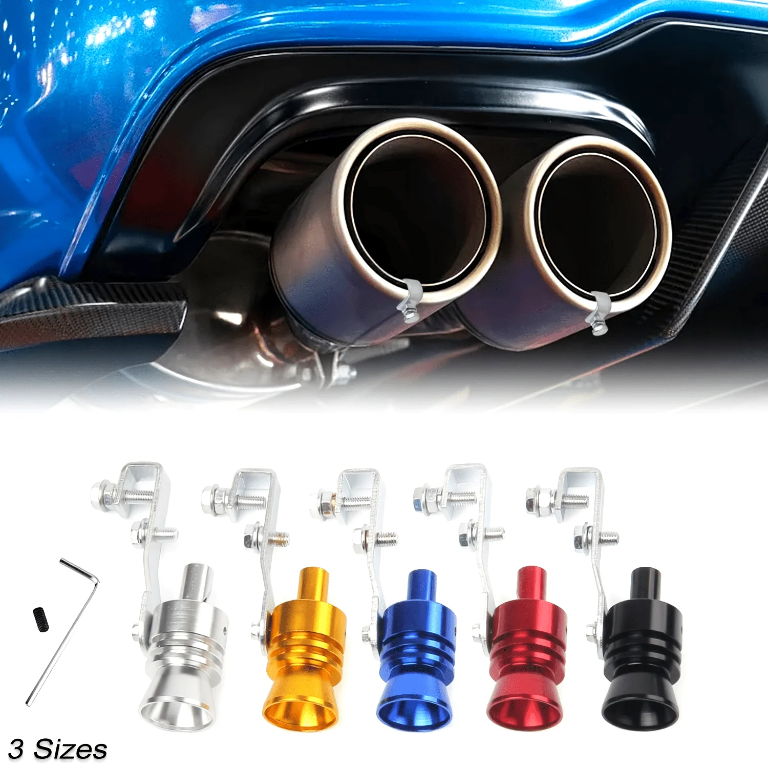 1pcs Aluminum Turbo Whistle Muffler Pipes for Cars-Fits 33.81-81.15oz Engines Available in 5 Colors Accessories