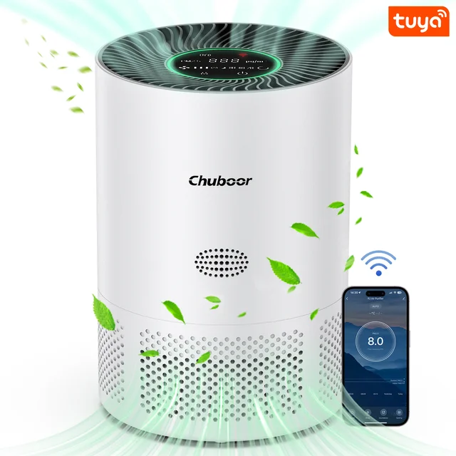 Chuboor Air Purifier for Home Allergies Pet Hair in Bedroom Covers Up to 360 ft²  3-in-1 Filter with HEPA Remove Dust Smoke Odor 1
