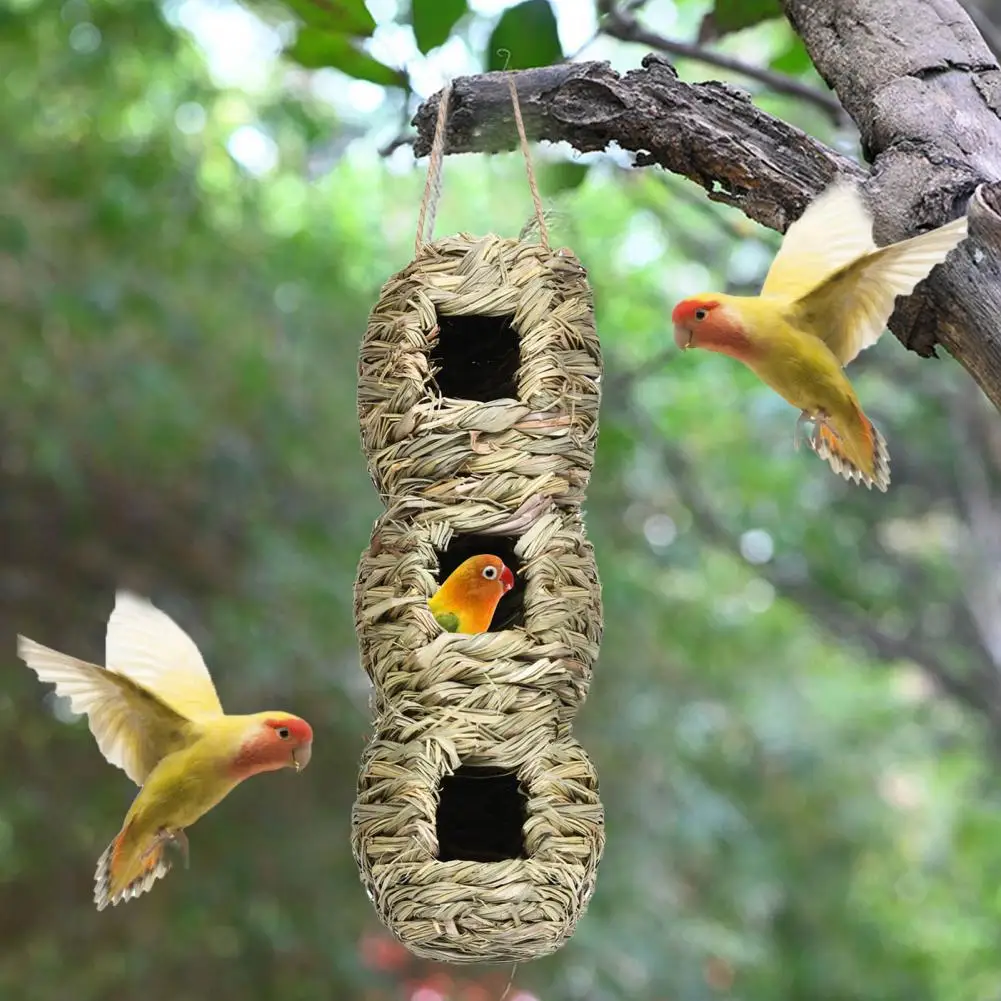 

Durable Woven Nest Environmentally Friendly Portable Bird Nest Grass Braided Bird House Bird Supplies Hanging Nest