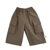 2025 Autumn New Baby Boys Cargo Pants Solid Infant Loose Trousers Girls Large Pocket Casual Straight Pants Children Clothes 6