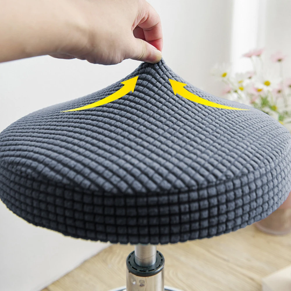 Round Covers Elastic Bar Cushion Cover Washable for 30-40cm Chair