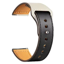 Elegant Leather Band Strap - Premium Quality Universal Fit - 22mm watch band (Black white 20)