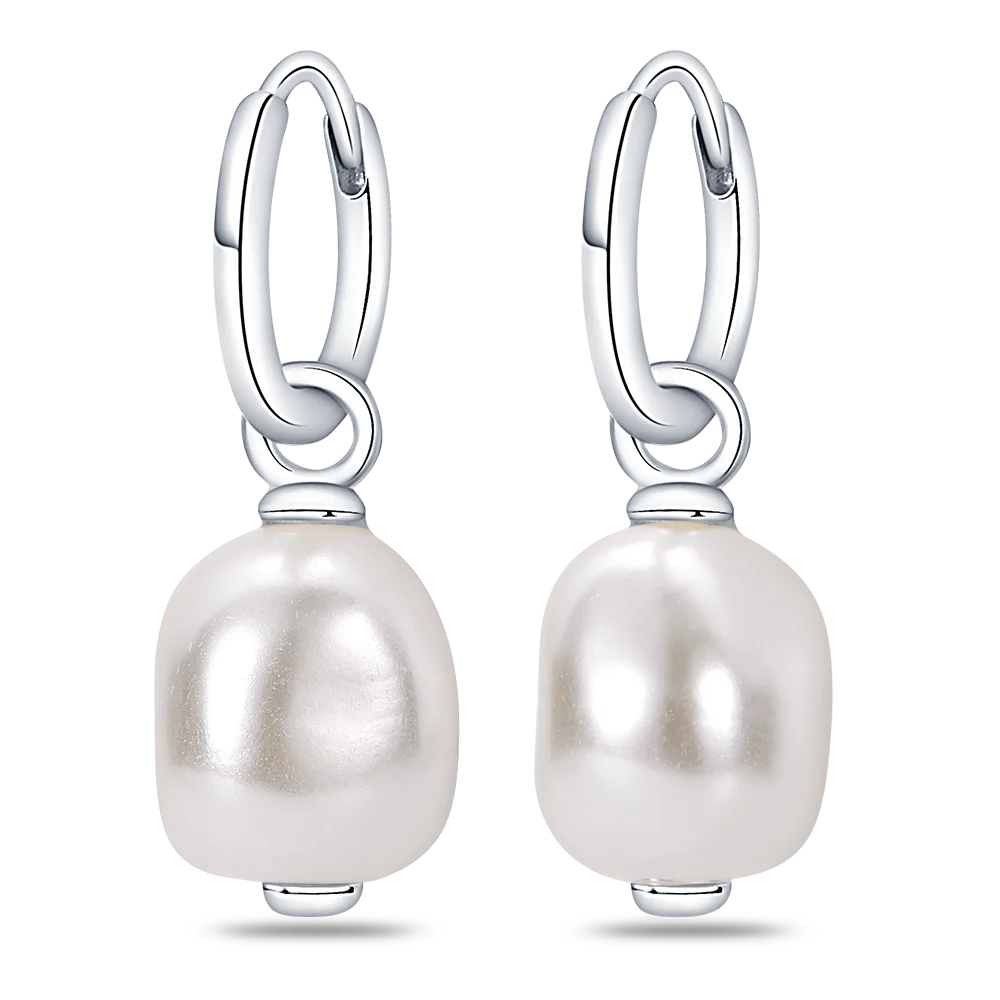 2022 Charm Double Hoop Earrings 925 Silver Fit Original Brand Charms Diy Fine Jewelry Gift For Women Fine Earring Making Gift 