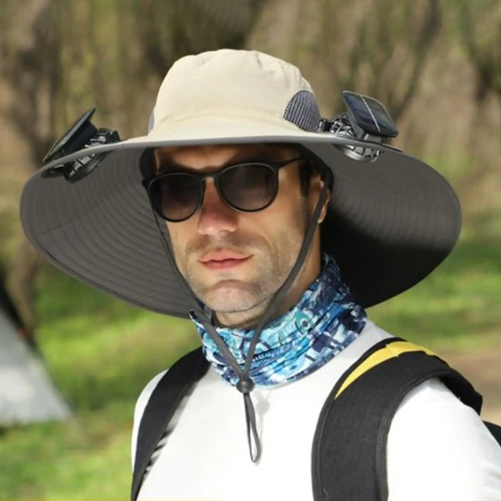 Solar Fan Hat Beach Hat Breathable Wide Brim Headwear with UV Protection Sports Gear for Women Outdoor Beach Hiking Camping