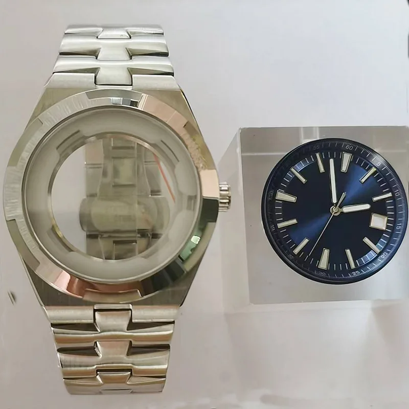 

Transparent Wristwatch Case 41MM Watch Accessories Strap Case Dial Hands Set FOR Miyota 8215 8200 Movement 316L Solid Steel Band