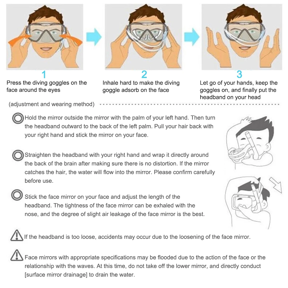 Professional Snorkeling Mask Panoramic Wide View Swimming Glasses Wear Resistant Swim Sports Eyewear for Free Swim