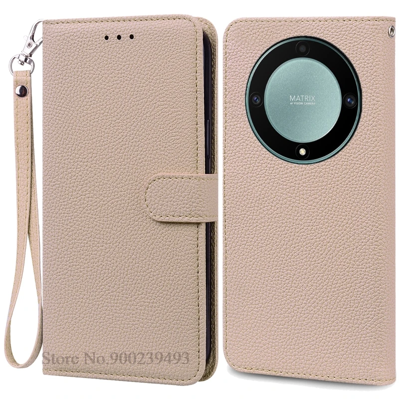 Luxury Leather Flip Wallet Cover for Honor X9A 5G - Premium Silicone Protection