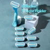 ( 1 Handle + 8 Blades ) Women Safety Razor Blades Face/ Leg/ Armpit/ Bikini Beauty Hair Removal Shaving Compatible Venus Shaver 6