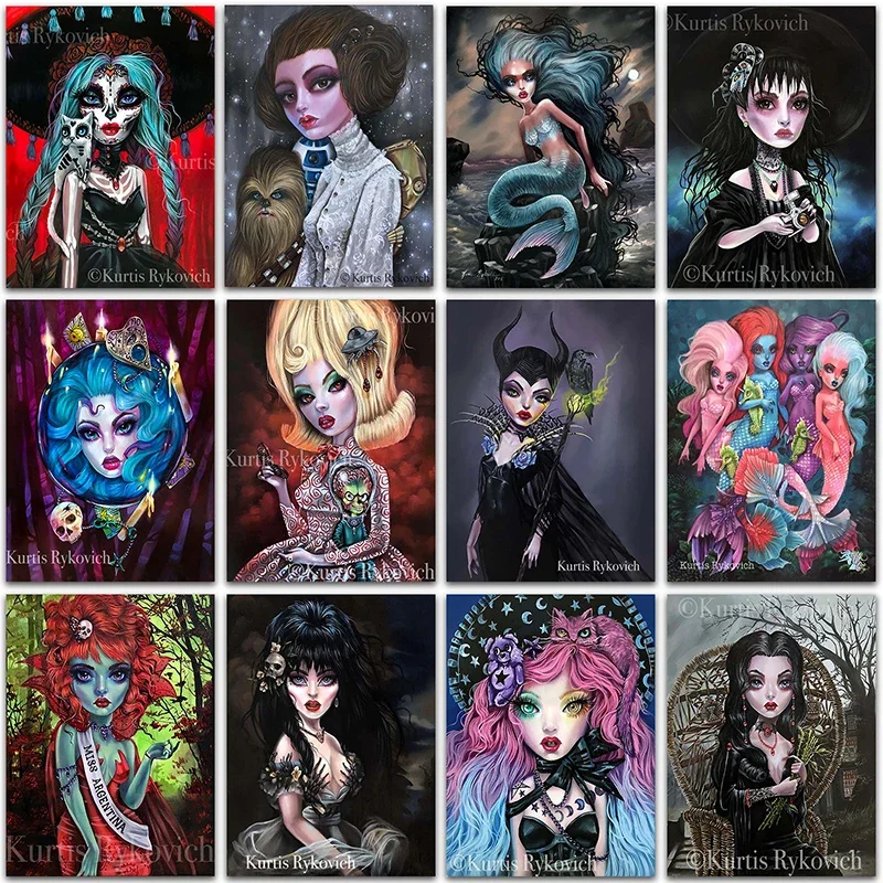 5D DIY Diamond Painting Kit girl Mermaid Princess ghost Art Full Square&Round Diamond mosaic embroidery Cross stitch home decor