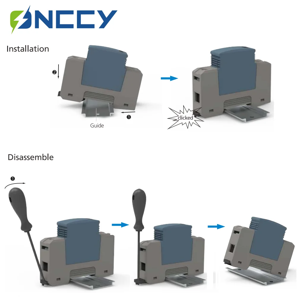 ONCCY House Surge Protective Device, Whole Home Surge Protector, House SPD Arrester 2P 4P AC 220V 230V 275V 35mm Din Rail 40kA