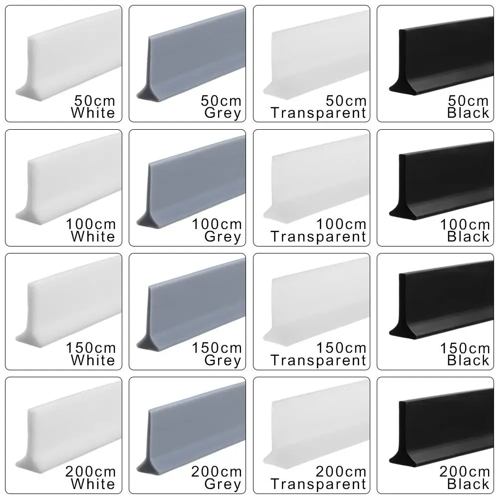Shower Water Stopper Shower Water Barrier Water Barrier Strip Silicone Bathroom Non-Slip Self-Adhesive