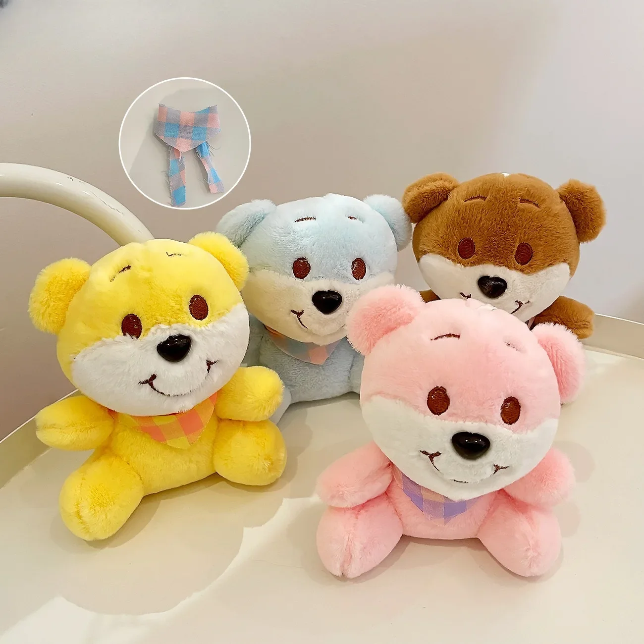 귀여운 곰 봉제 장난감 키 체인 여성용 섬세한 책가방 펜던트, 자동차 키 체인 선물 키홀더, 절묘한 디자인의 정리함