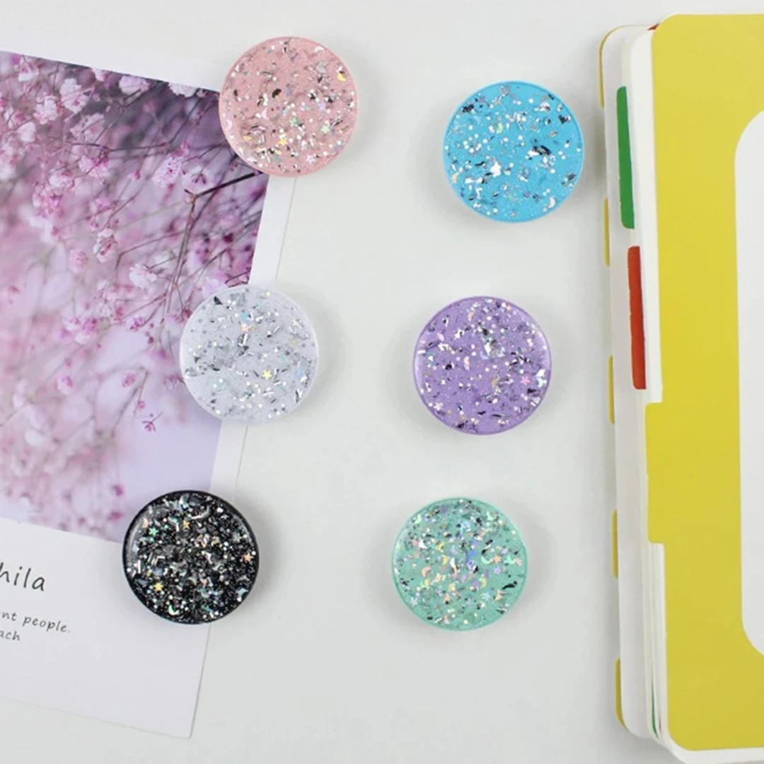 Round Glitter Phone Ring Grip - Universal Mobile Device Holder