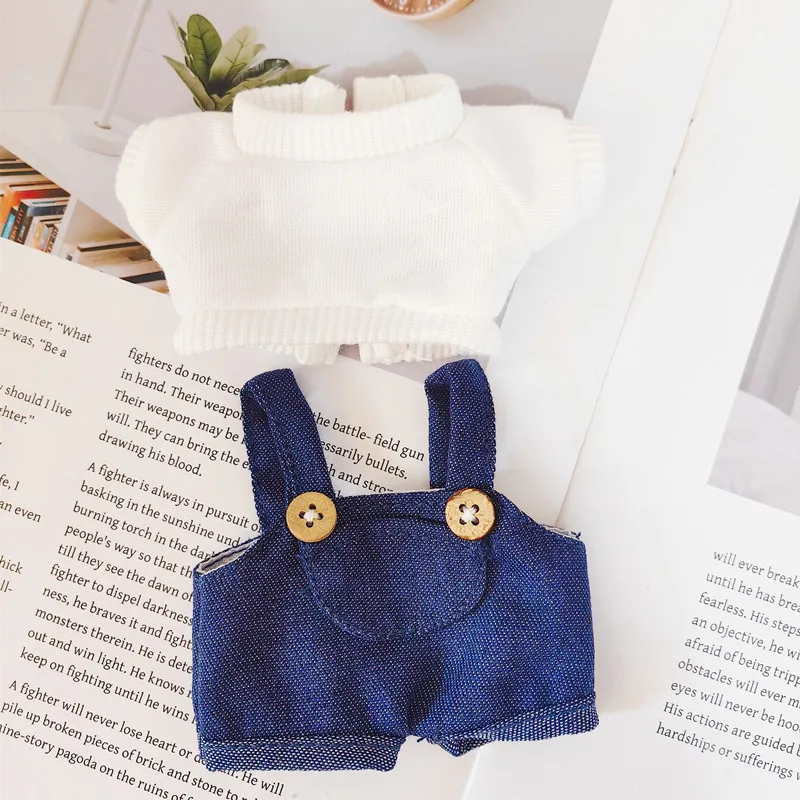thumbnail image 1 of Ropa y accesorios para muñecas de peluche de 17 cm, minimuñecas de peluche, para muñecas ídolos de Corea del Kpop, Exo, Labubu, camisetas, pantalones, ropa, regalo para niños, 1 of 5