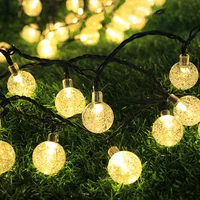 3m Waterproof LED Bubble Ball String Lights (118.11in) - Warm White Crystal Globe Fairy Lights, Weather-Resistant for Garden