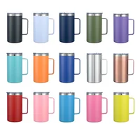 Home Office Use Large Tea Coffee Mugs Vacuum Flask Double Wall Stainless Steel  Water Cups 16oz 24oz 1