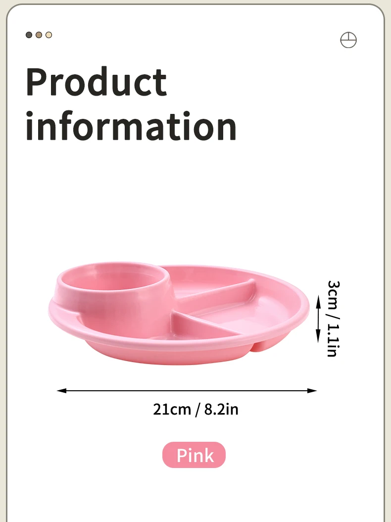 Round Plastic Food Plate Salad Plate 1-Pcs