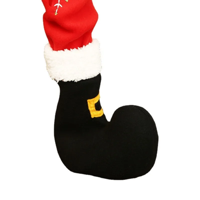Embroidered Christmas Leg Covers for Chairs & Tables - Festive Knitted Slip-On Protectors  for  Hotel/Restaurant Decor