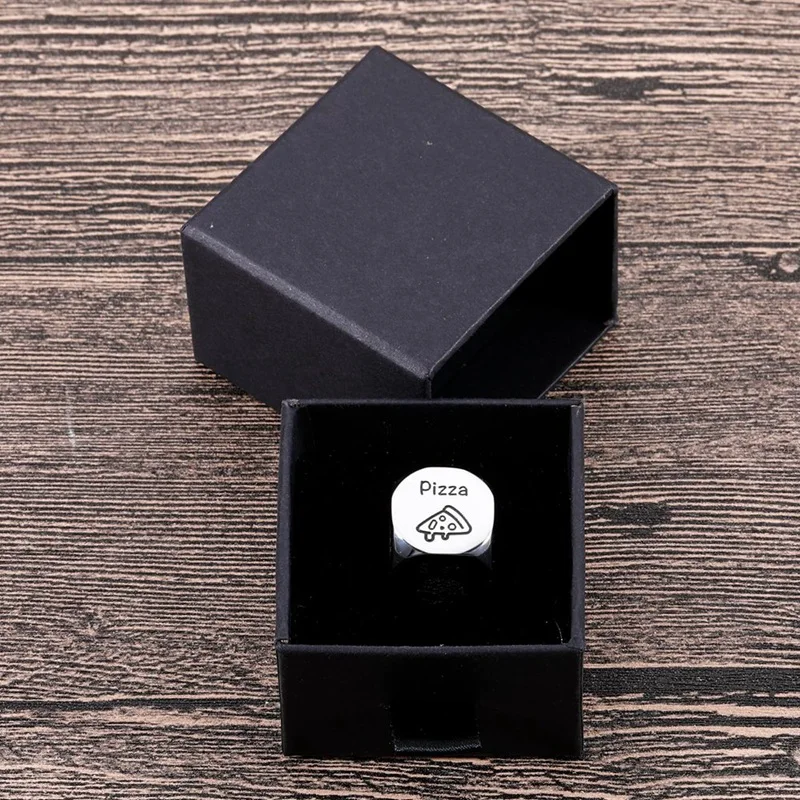 Food Decision Dice Decider For Couple Boyfriend Girlfriend Husband Wife Date Night Dice Gifts For Him Her-A Durable Silver