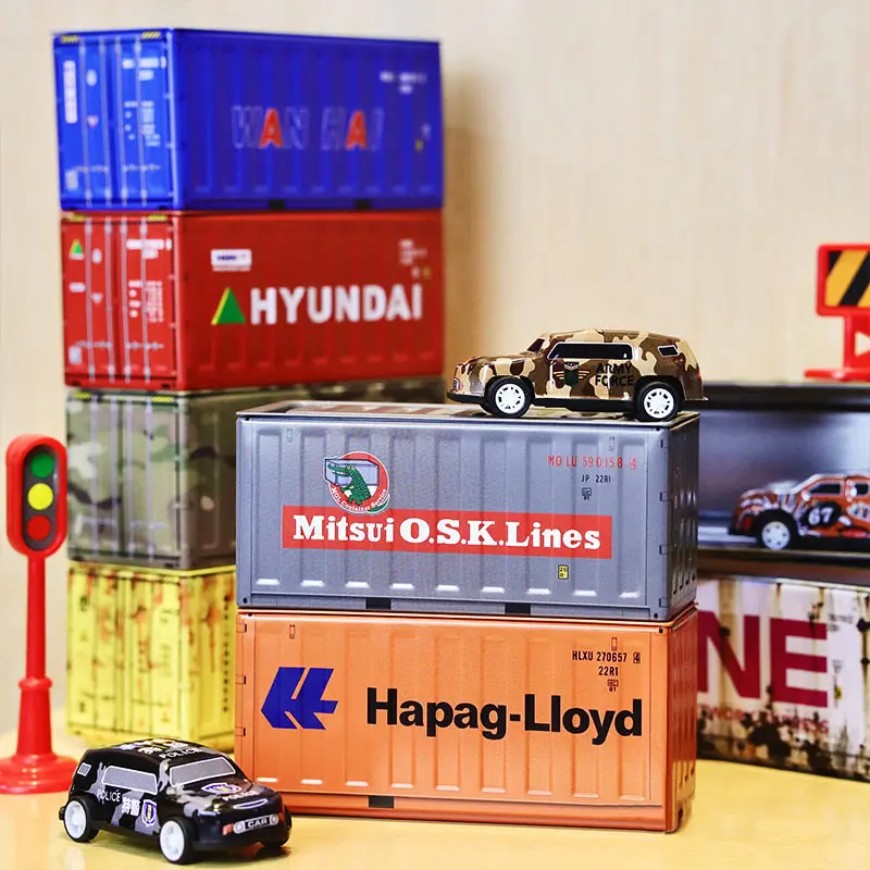 New Container Mini Iron Box Small Container Model Storage Box Creative Desktop Ornament Storage Rack Multi-Functional Metal Box