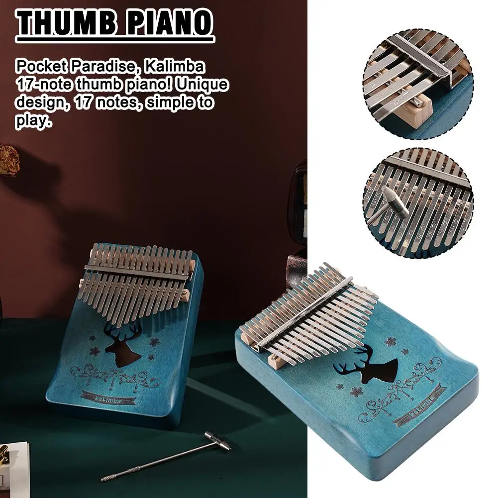 

17 клавиш Kalimba большой палец пианино с аксессуаром деревянное портативное пальцевое пианино комбинации подарки как для начинающих, так и для специальных Occa D6o6