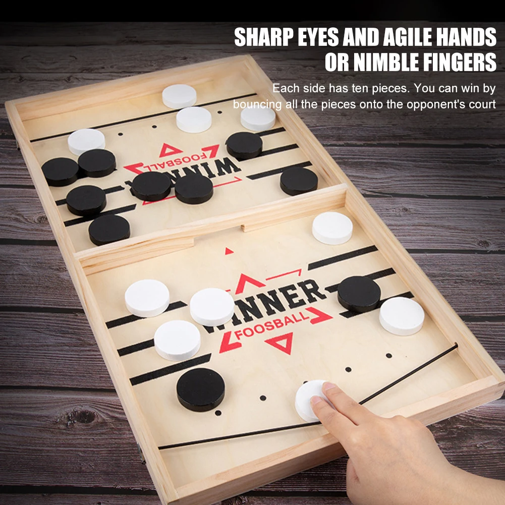 Wooden Chessboard Toys Parent-child Interaction Fun Fast Sling Puck Game Double-player Battle Children Gifts Kids Indoor Games 2