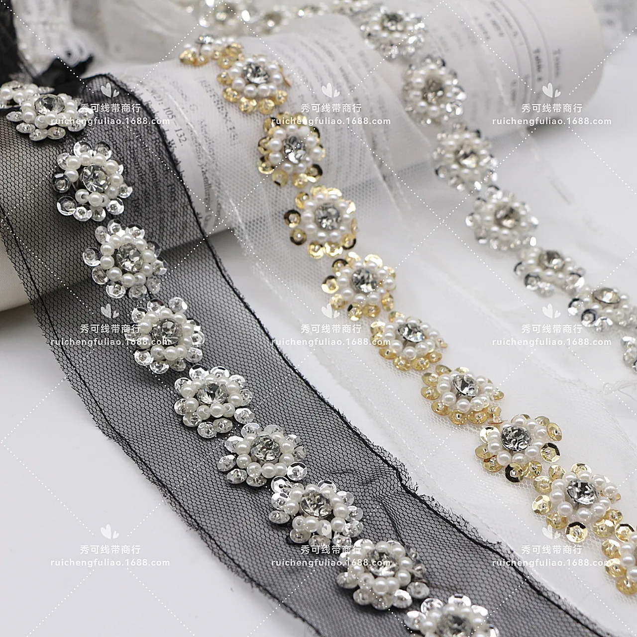

1 ярд 30 мм алмазные бусины ручной работы кружевные края отделка для свадебного платья Пояс лента для невесты аппликация Ткань для шитья рукоделия DIY