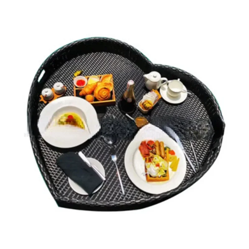 Swimming Pool Floating Breakfast Tray Water Rattan Basket Wedding Photography Photo Props Tray For Decorationins Net Red 4