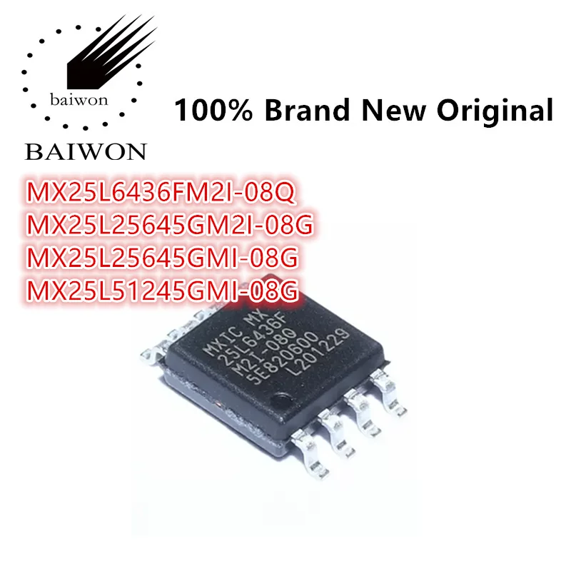 

100%New Original MX25L6436FM2I-08Q MX25L25645GM2I-08G MX25L25645GMI-08G MX25L51245GMI-08G Memory IC Chip