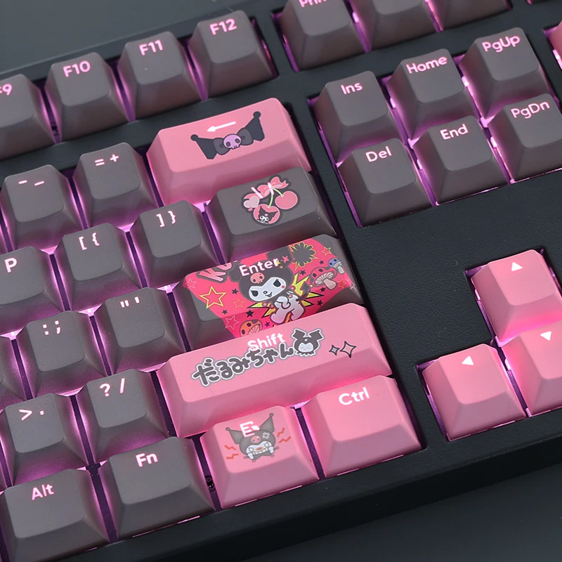 Classical Pbt Dye-subbed Keycaps Bonito Cartoon Anime Gaming Key Caps para Ansi 61 87 104 108 Chaves Set - Imagem 2