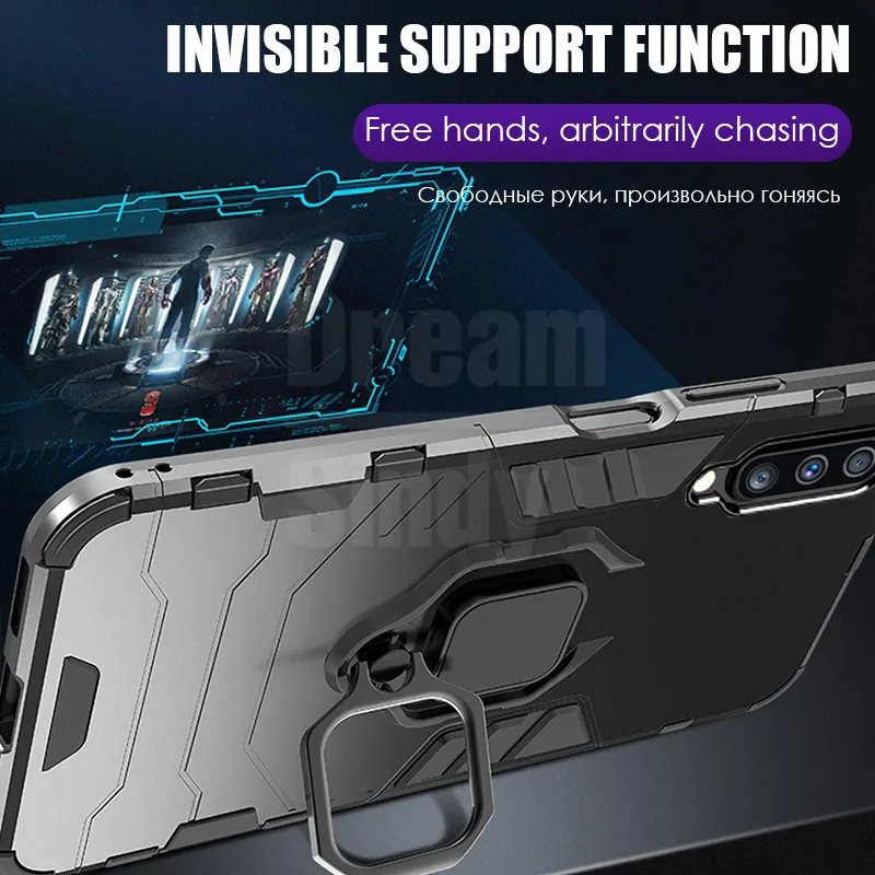Luxury Metal Magnetic Ring Shockproof Phone Case - Armor Bumper Back Cover