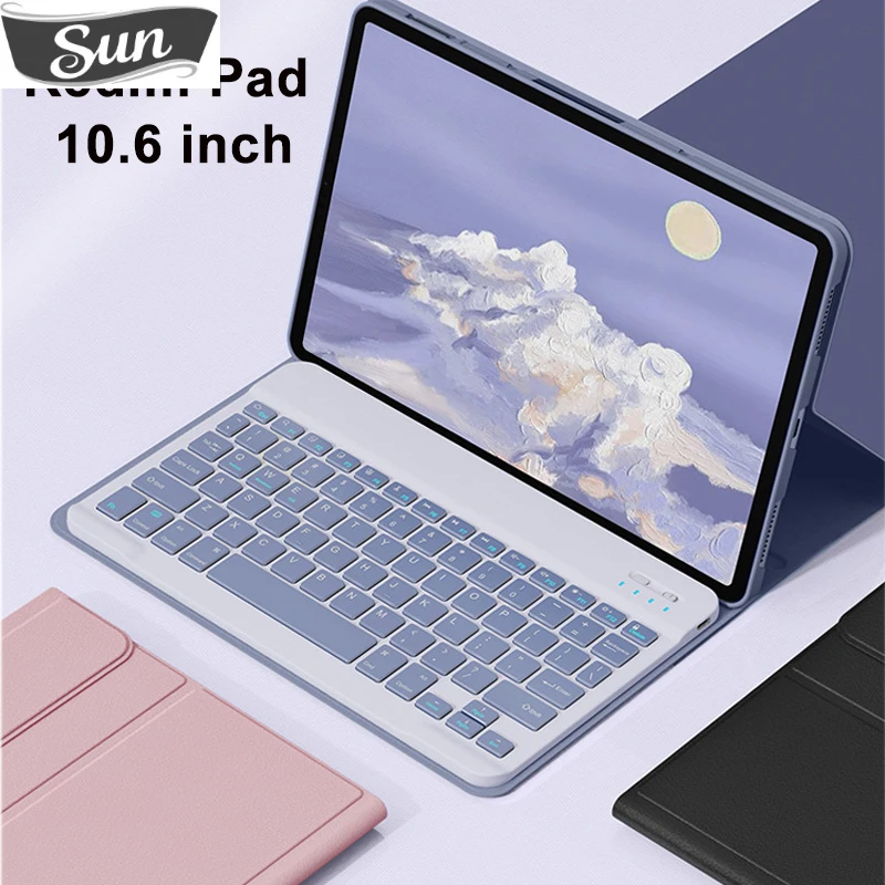 Per Redmi Pad Xiaomi Magnetic Keyboard Tablet Case Mous 2022 10.6 Pu Leather Tri-Folding Stand Flip Stand Per Xiaomi 5 Por Cover