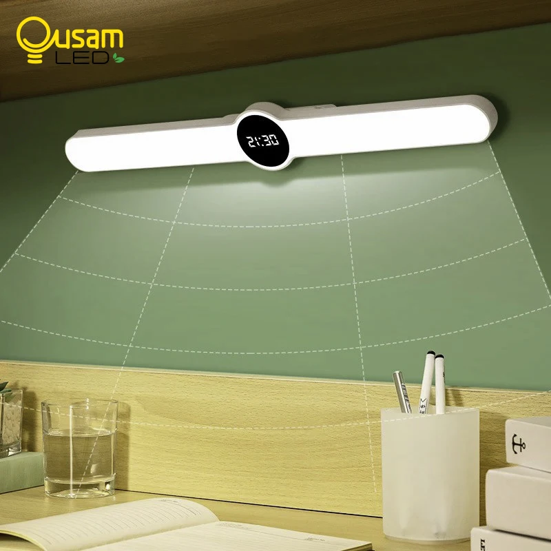 Makeup Lamp Desk Lamp With Clock Vanity Lamp Eye Protection USB LED Rechargeable Portable Hanging Magnetic Table Lamp
