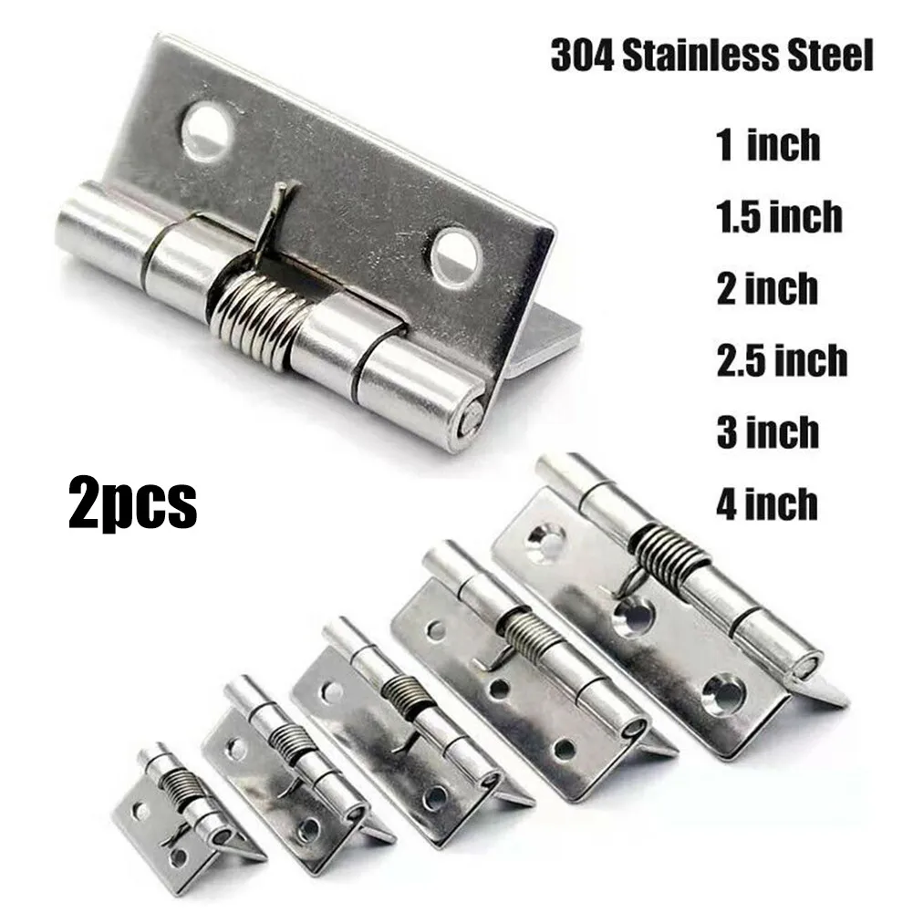 Door Hinges Spring Hinges Brushed Finish Durable Replacement Self Closing Spring Stainless Stee Stainless Steel