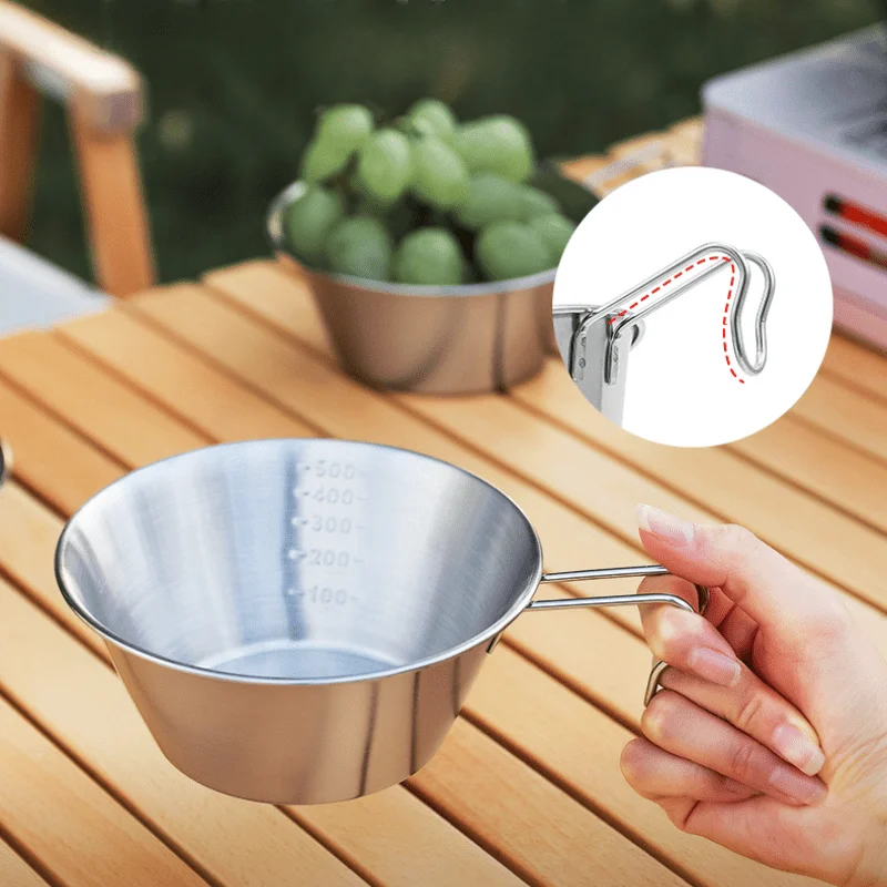 2pcs 16.9oz/500ml Outdoor 304 Stainless Steel Bowl, Portable Outdoor Camping Cookware, Family Kitchenware Set