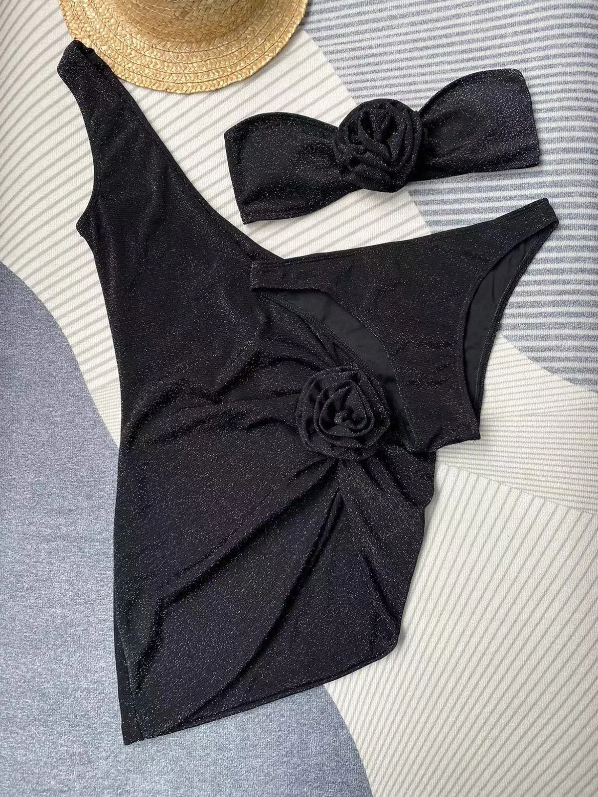 Sexy 3pieces Micro Bikini 2024 Women Swimsuit Female Swimwear Thong Bikinis Set Brazilian Beach Wear Bathing Suit Biquini